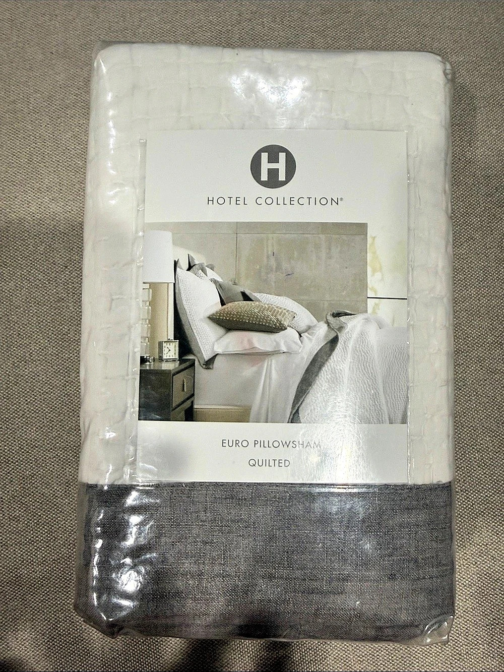 Hotel Collection Euro Pillow Sham Quilted Cotton Quilted Euro Pillow Sham Gray &